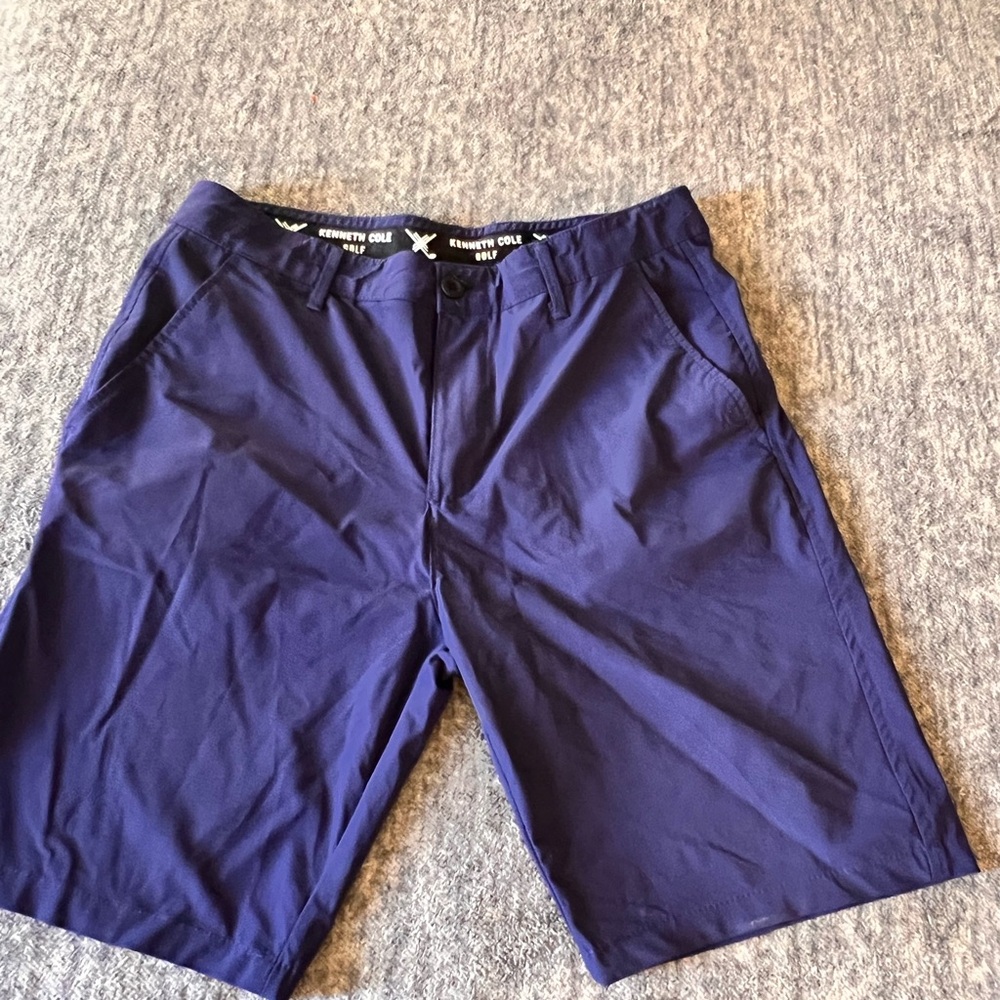 Kenneth Cole Men's Navy Flat Front Golf Shorts